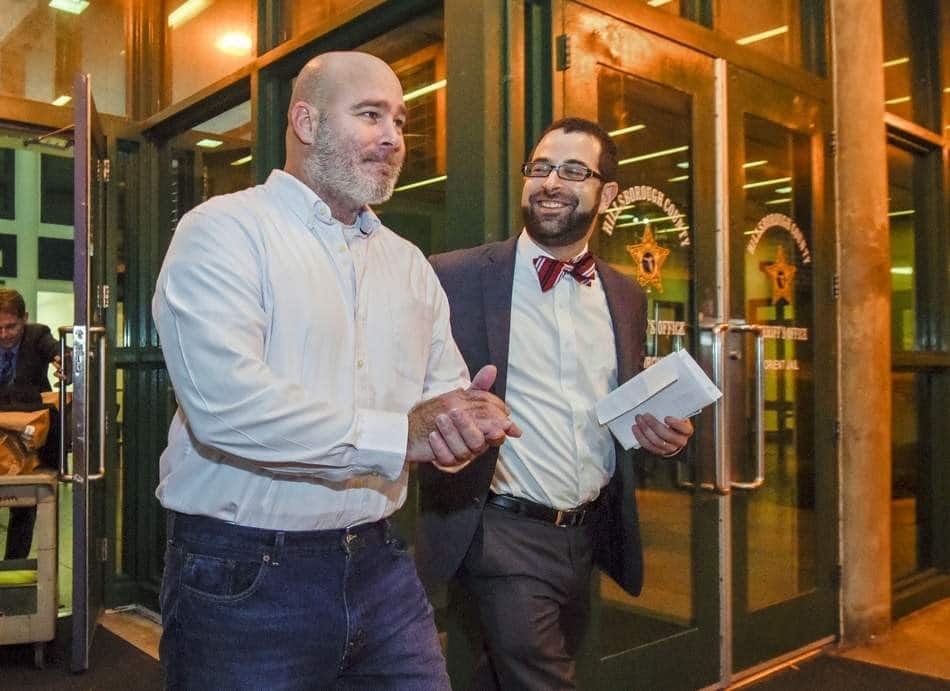 Dean McKee, with Innocence Project of Florida (IPF) executive director Seth Miller